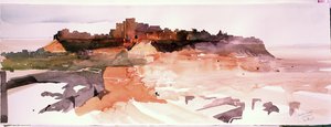 Aavikon linnoitus, Jaiselmer, 2007 (vesiväri paperille) tekijältä Simon Fletcher