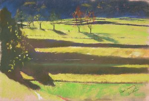 Aamu suolla (pastelli paperille) tekijältä Simon Fletcher