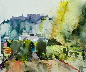 Salzburg Mirabellin puutarhasta, 2008 (akvarelli)