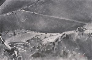 The High Road, 2001 (pastelli ja sekatekniikka paperille) tekijältä Simon Fletcher