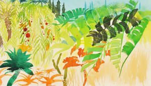 Trooppinen puutarha, Mogador, 2016 (vesipohjainen media) tekijältä Simon Fletcher