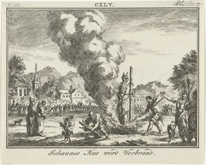 Jan Husin polttaminen roviolla, 1700-luvun puoliväli