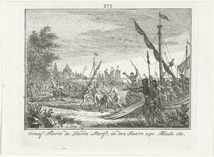 Hollantilaisen Floris III:n kuolema Antiokiassa, 1784 tekijältä Simon Fokke