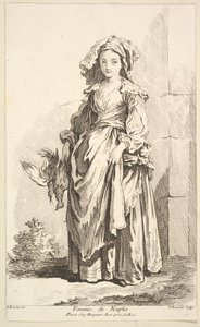 Napolilainen nainen, kokoelmasta erilaisia ​​ulkomaisia ​​hahmoja Keksijä F. Bouc..., 1700-luku.