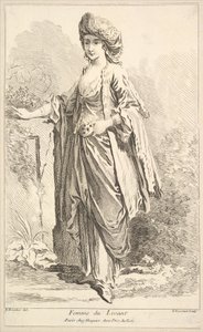 Levantin nainen, kokoelmasta erilaisia ​​ulkomaisia ​​hahmoja Keksijä F. Bouc..., 1700-luku.