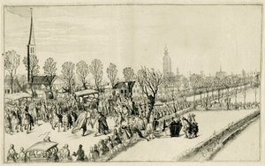 Viiden Espanjan suurlähettilään saapuminen Rijswijkiin helmikuussa 1608 Kohtauksia vuosien 1608 ja 1609 sodista (sarjan nimi) tekijältä Simon Frisius