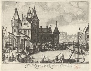 Näkymä Amsterdamin Ensimmäiselle Regulierspoort-portille tekijältä Simon Frisius