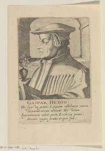 Caspar Hedio -muotokuva tekijältä Simon Frisius