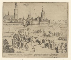 Truchsess otetaan vastaan Delftissä, 1584 tekijältä Simon Frisius