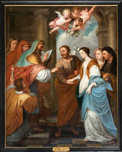 Seurakuntakirkko (Parochiekerk Sint-Eligius). Simon de Pape. 3 Neitsyen kihlaukset. 17. vuosisata.