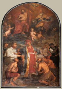 Seurakuntakirkko (Sint-Walburgakerk). Maalaus, triptyykki. Simon De Pape (?). Kristittyjen orjien lunastus turkkilaisille.