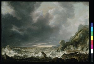 Ship In Distress Off A Rocky Coast, n. 1645 (öljy puulle)