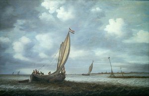Ships in an Estuary (öljy kankaalle)