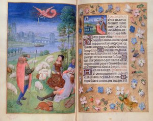Lisää 38126 fol.79v-80 Ilmoitus paimenille, Huth Hoursista