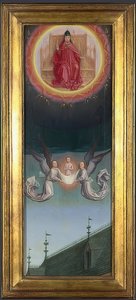 Pyhän Bertinin sielu viedään taivaaseen (alttaritaulu St. Bertinin luostarista). Noin 1459