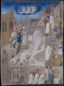 Lehti leikattu pois breviaarista Charles Bold ja Margaret of York..., n. 1467-1470. tekijältä Simon Marmion