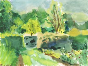 Ham House wilderness, 2019 (akvarelli paperille)