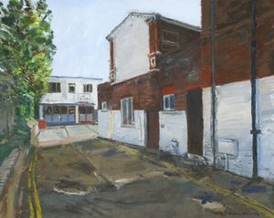 Moottoritehdas, Westgate-on-Sea, 2024 (öljy kankaalle). tekijältä Simon Neville