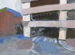 Parkkitalo, 2024 (akryyli paperille) tekijältä Simon Neville