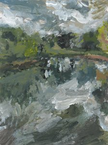 Lampi nro 2 , 2023 (akryyli paperille)