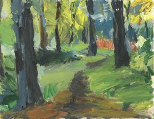 Metsäpolku, 2023 (akryyli paperille) tekijältä Simon Neville
