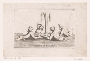 Fonteinsculptuur van tritonen en naïaden Tritonit ja najadit. (otsikko esineessä) Kokoelma patsaita, ryhmiä, suihkulähteitä, termejä, maljakoita ja muita upeita Versaillesin linnan ja puiston koristeita (sarjan nimi)