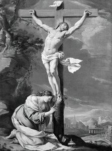 Kristus ristillä Magdalan Marian kanssa, 164050. tekijältä Simon Vouet