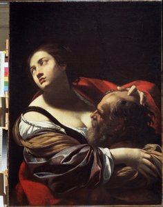 Roomalainen hyväntekeväisyys. Vankilassa nälkään tuomittu Cimon ruokkii tyttärensä Peron rintaa. Simon Vouetin (1590-1649) maalaus. Öljy kankaalle, noin 1620. Ranskalaista taidetta, barokkityyliä. Osavaltion alueellinen I. Pozhalostinin taidemuseo, Ryasa tekijältä Simon Vouet