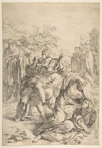 Pyhä Benedictus karkottaa demonia, n. 1637-1639. tekijältä Simone Cantarini