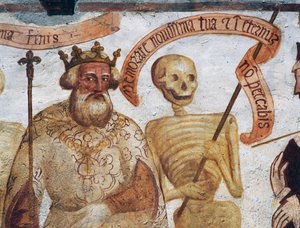 Death with the King, detall de The Dance of Deathfinnish tekijältä Simone II Baschenis
