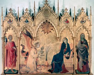 Ilmoitus ja kaksi pyhää, 1333 tekijältä Simone Martini