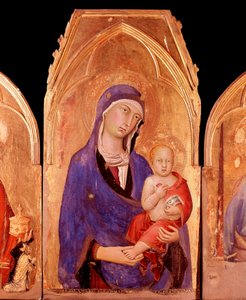 Neitsyt lapsen kanssa (tempera ja kulta paneelissa tekijältä Simone Martini