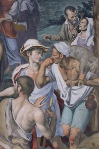 Paimenten palvonta, 1578-82 (yksityiskohta numerosta 3497111) tekijältä Simone Veneziano Peterzano