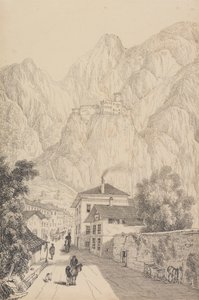 Álbum de 30 vistas no Tirol e na Itália: Castelo de Salurn perto do Townfinnish
