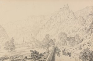 30 katselukerran albumi Tirolissa ja Italiassa: Sebenin luostarin rauniot lähellä Klausenia, 27. lokakuuta 1840 tekijältä Sir Charles D