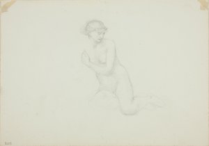 Istuva nainen alaston tekijältä Sir Edward Burne Jones
