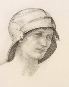 Nainen hatussa, yksityiskohta luonnosvihkosta, 1880-luku.