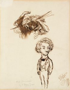 Algernon Charles Swinburnen karikatyyri, 1863 tekijältä Sir Edward Coley Burne Jones