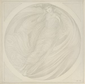 Eurydice kelluu liekkien keskellä, 1872-1875 tekijältä Sir Edward Coley Burne Jones