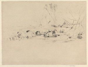 Old Mill on the Wandle, Mitcham tekijältä Sir Frank Short