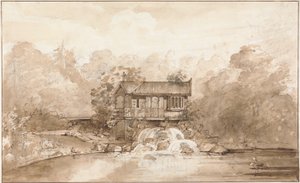 Design for the Hermitage, Virginia Water (kynä ja ruskea muste grafiitin päällä, pesu paperille)
