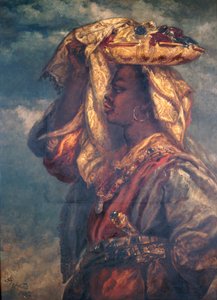 "Musta tyttö hedelmillä", 1882 tekijältä Sir John Gilbert