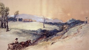 "Maisema hevosen ja kärryjen kanssa", 1883. tekijältä Sir John Gilbert