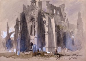 "Melrose Abbey", 1845 tekijältä Sir John Gilbert