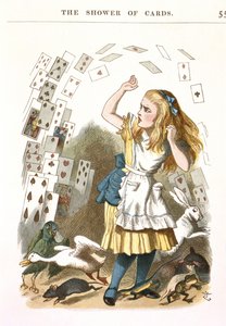 Korttisuihku. L. Carrollin kuvitus Liisa ihmemaassa, 1890 tekijältä Sir John Tenniel