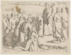 Mooses näyttää lain taulukot kansalle Raamatun kohtaukset (sarjan nimi) Historia del Testamento Vecchio / Dipinta in Roma nel Vaticano da Raffaelle di Urbino (...) (sarjan nimi)