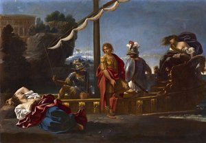 Renaud jäähyväiset Armidalle - aiheen La Jerusalem Libereestä, Torquato Tasso dit Le Tasse (1544-1595) - Rinaldon jäähyväiset Armidalle, kirjoittanut Badalocchio, Sisto (1585 - noin 1647). öljy kankaalle