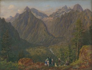 Tatra-maisema hahmoineen, 1855 tekijältä Slovakian School