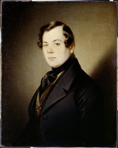 Runoilija Vladimir Grigorjevitš Benediktovin (1807-1873) muotokuva (Runoilija Vladimir G. Benediktovin muotokuva) - Peinture de Sandor Kozina (1808-1873), huile sur toile (67x54 cm), noin 1840 - A. Pushkinin muistomuseo, St. . Pietari (Venäjä) tekijältä Sándor Kozina