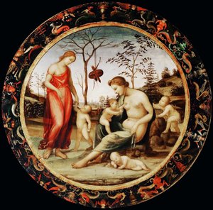 Allegoria rakkaudesta Venus terrestre Eroksen kanssa ja Venus celeste Anteroksen ja kahden kupidon kanssa